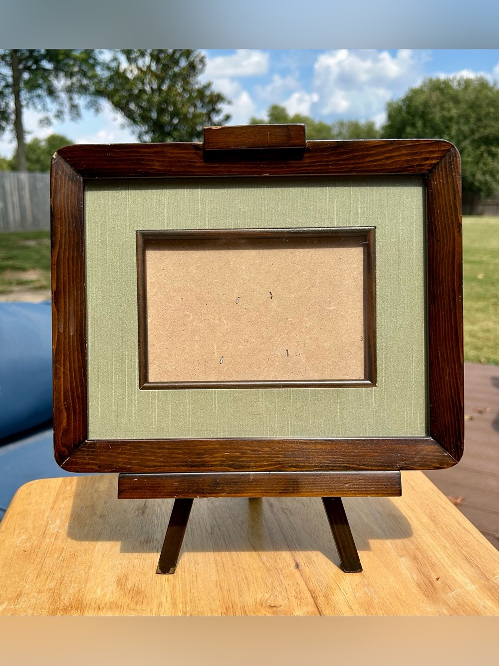 Vintage Wooden Retro Art Easel Photo Frame Brown & Green